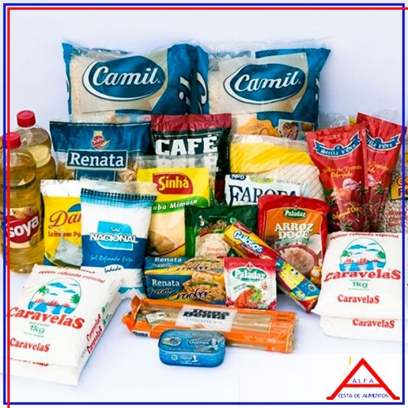 Cesta de Alimentos para Solteiro Encomenda Barra Funda - Cesta de Alimentos Desenho